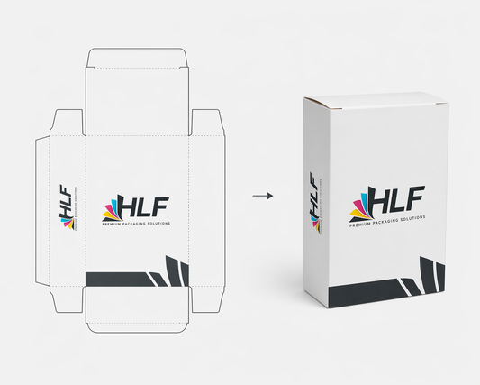 HLF custom-folding-carton folding carton flat to assembled