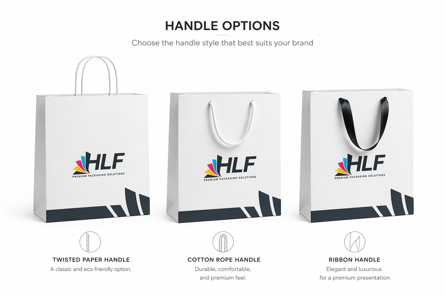 HLF custom-paper-bag paper bag handle options