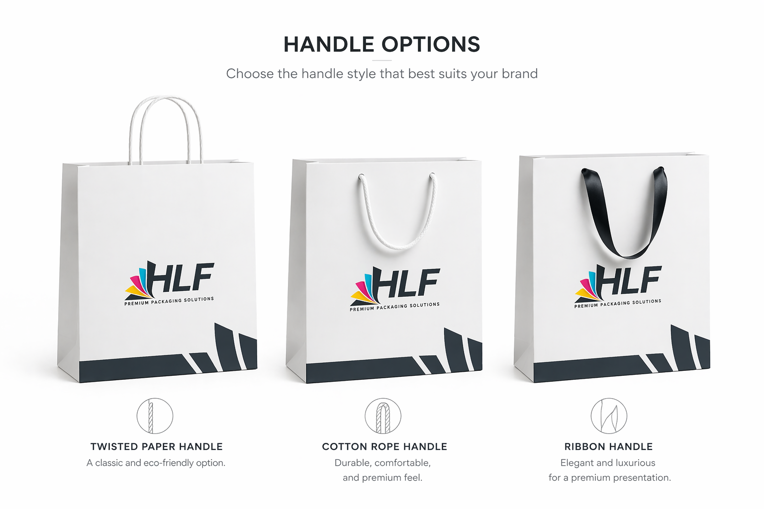 HLF custom-paper-bag paper bag handle options