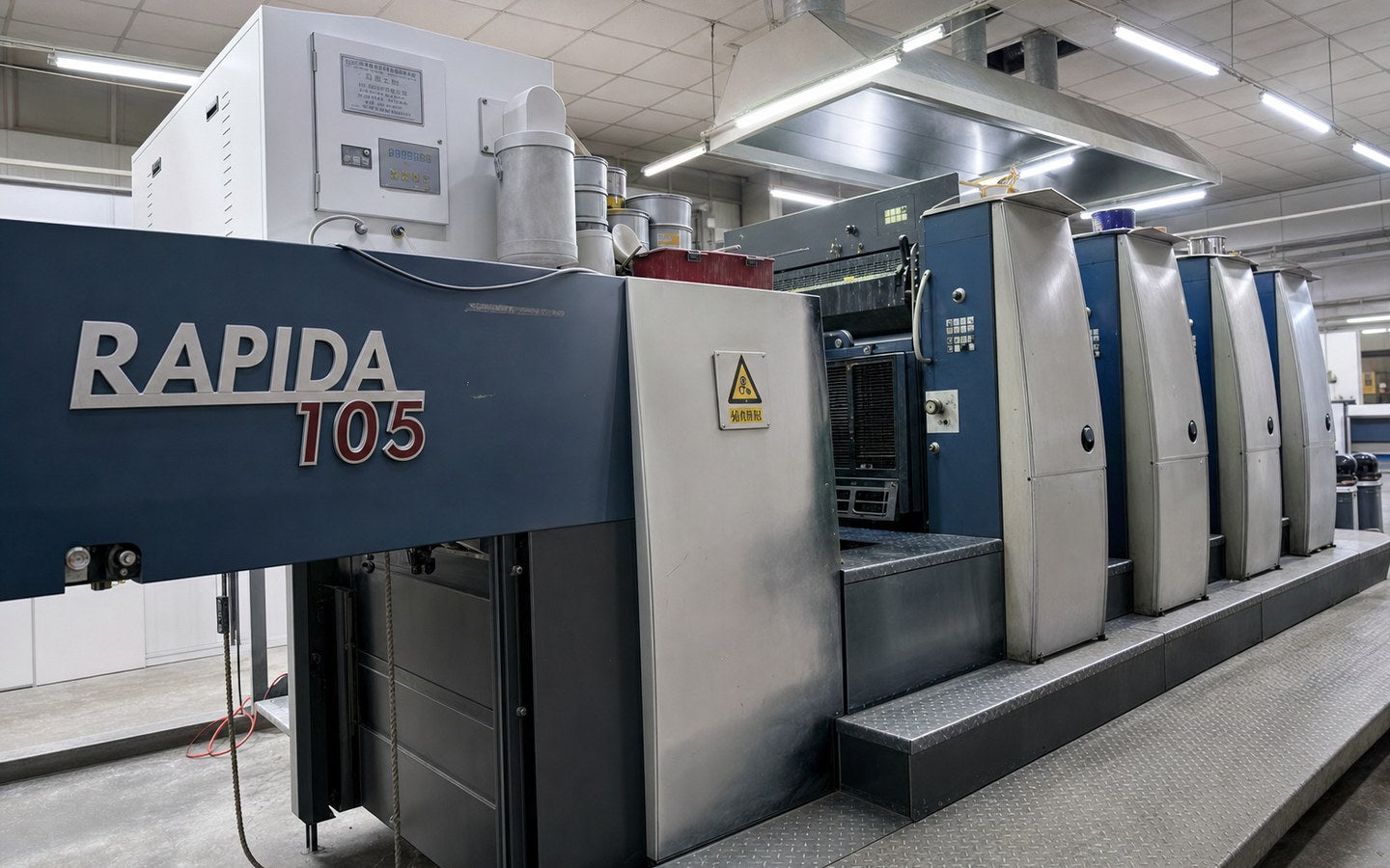Offset printing press on the HLF production floor